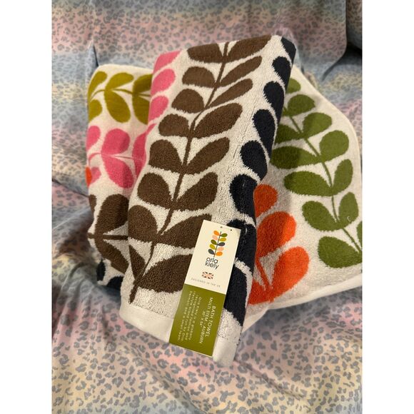 Orla Kiely Multi Stem RARE bath Towel SBNWT UK designer 1970's retro - Picture 5 of 5